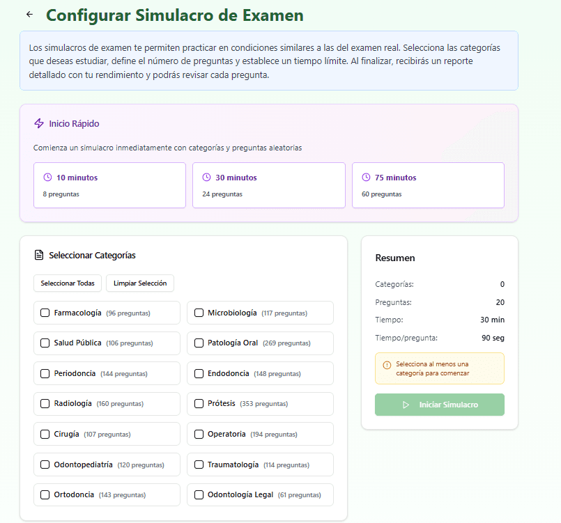 Simulacros de examen